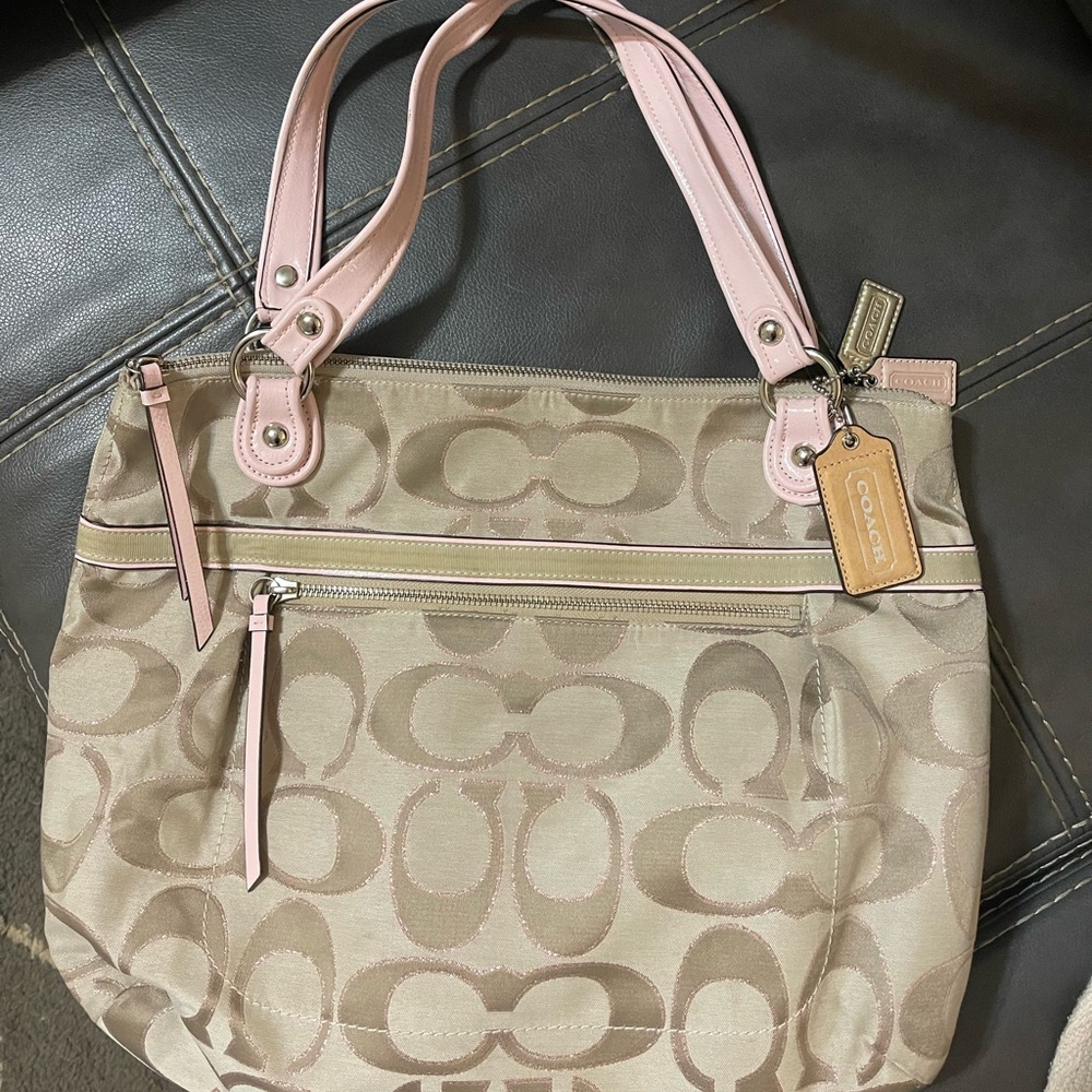 Coach Signature Pink Poppy Tote